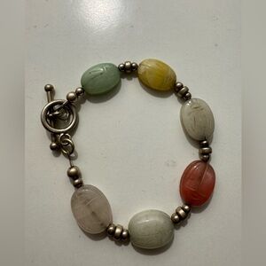 Vintage 925 Gemstone Scarab bracelet
